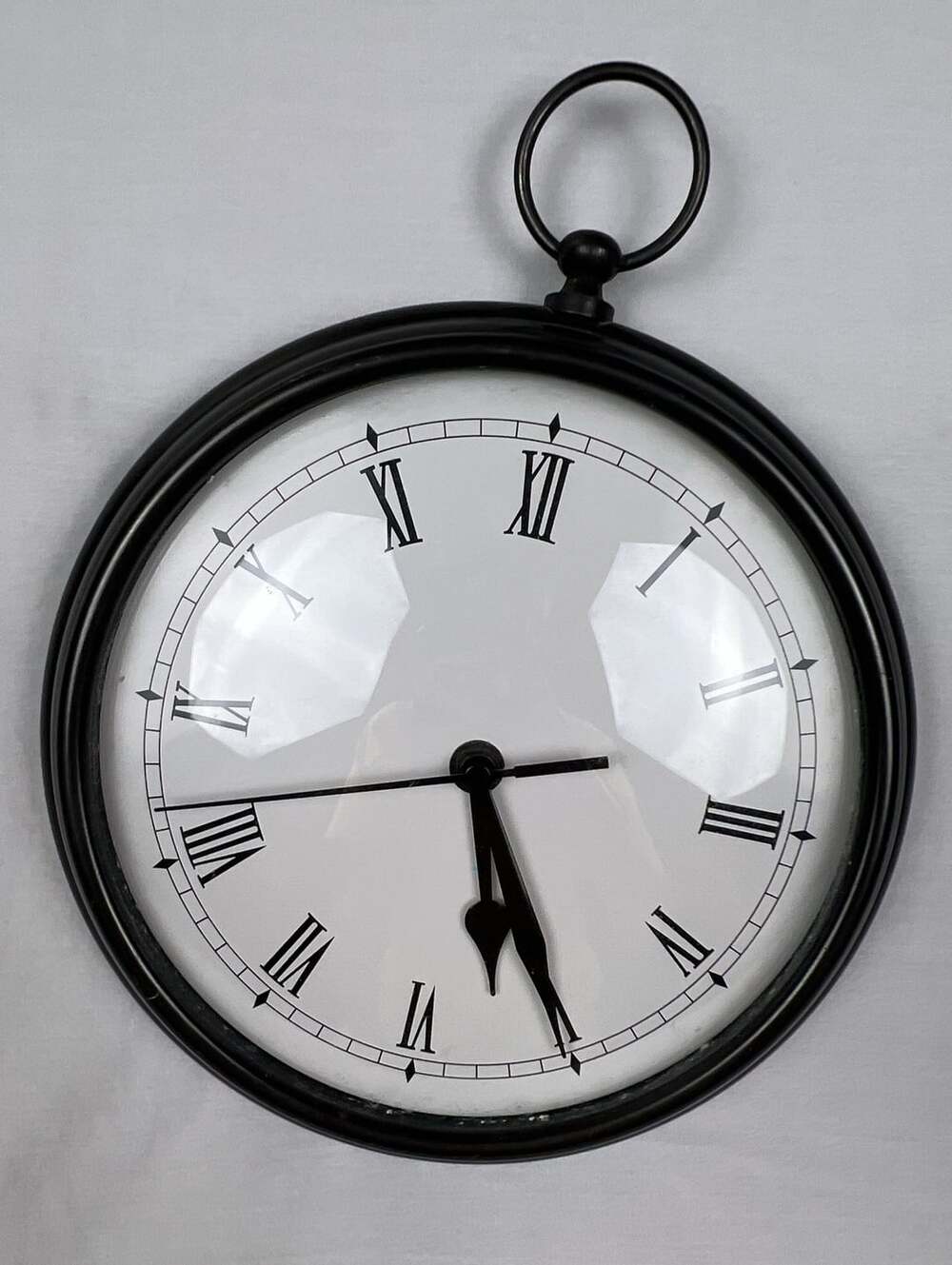 Pottery Barn Pocket Watch Wall Clock Black Roman Numeral